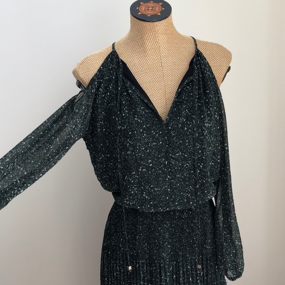 dark green snake print dress